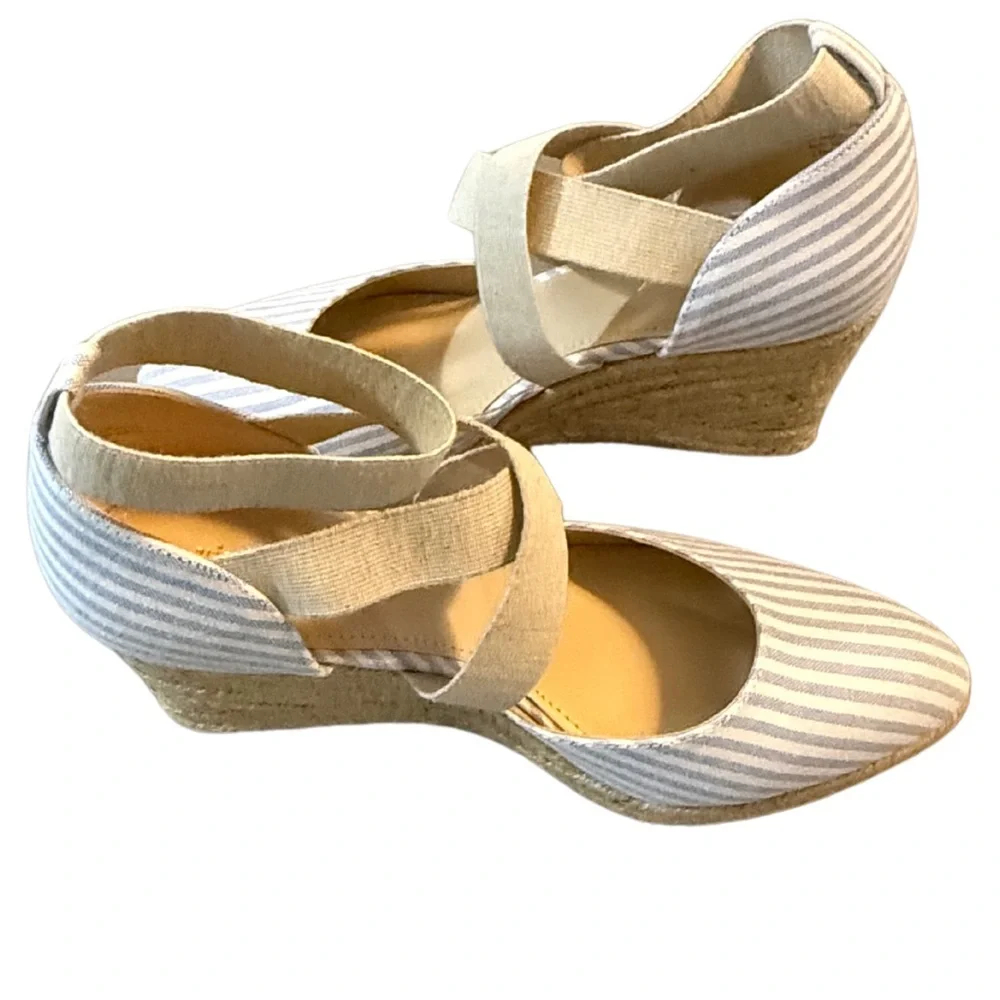 Violet & Red Lynda Espadrille Wedge with Wrap Around Strap